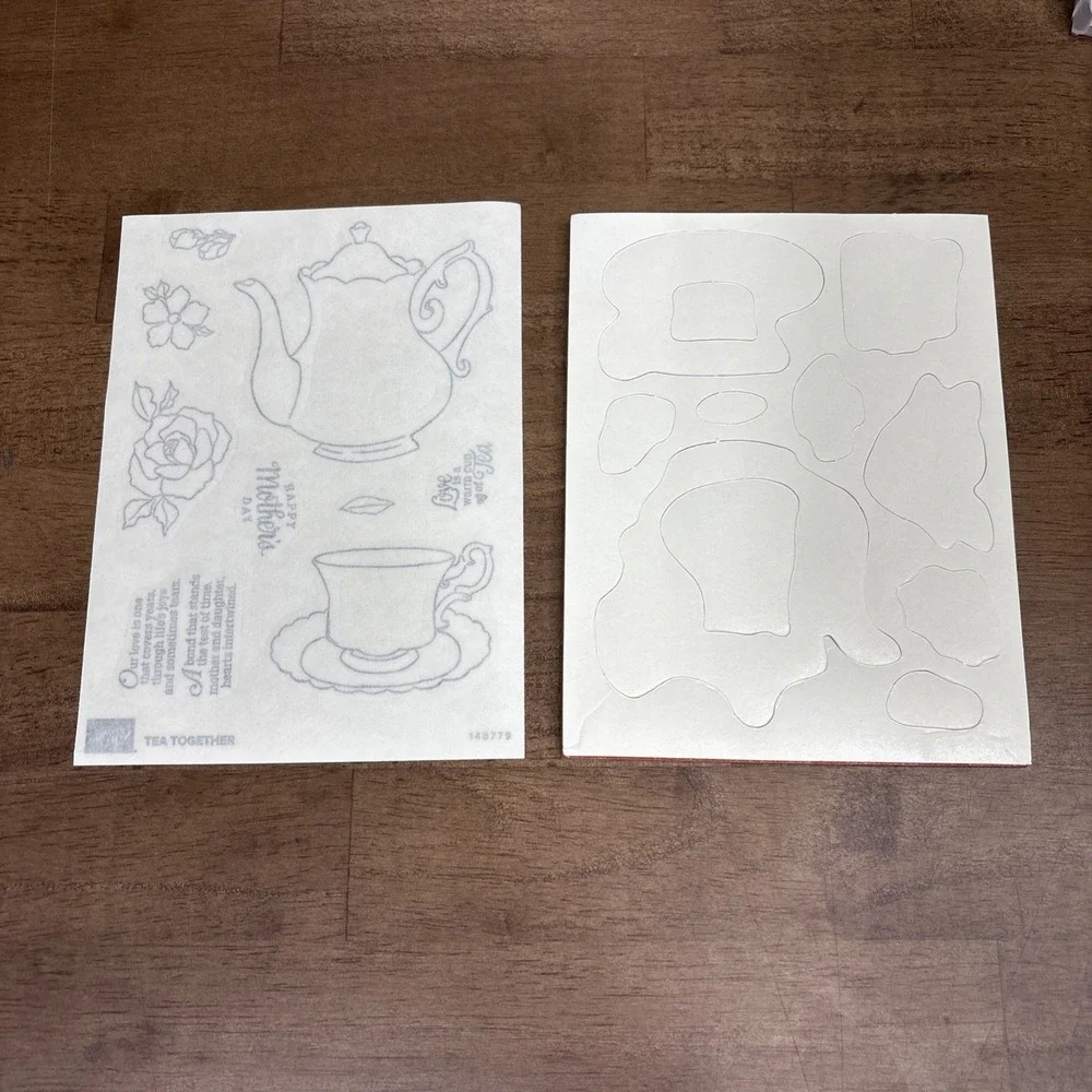 Stampin' Up! Tea Together Stamp Set 148779 Cling Set of 9